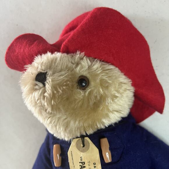 Vintage Eden Toys Paddington Bear Plush 1975/1981 Red Hat Blue Coat Tag - Picture 4 of 9